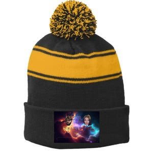 Into The Sneakyverse Stripe Pom Pom Beanie