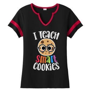 I Teach Smart Cookies Funny Cute Back To School Teacher Gift Ladies Halftime Notch Neck Tee