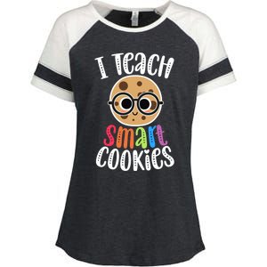 I Teach Smart Cookies Funny Cute Back To School Teacher Gift Enza Ladies Jersey Colorblock Tee