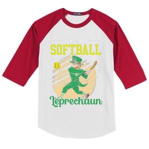 I'm The Softball Leprechaun St Patrick's Saint Pattys Day Kids Colorblock Raglan Jersey