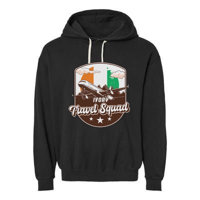 Ivory Travel Squad Adventure Airplane Travel Ivory Coast Garment-Dyed Fleece Hoodie