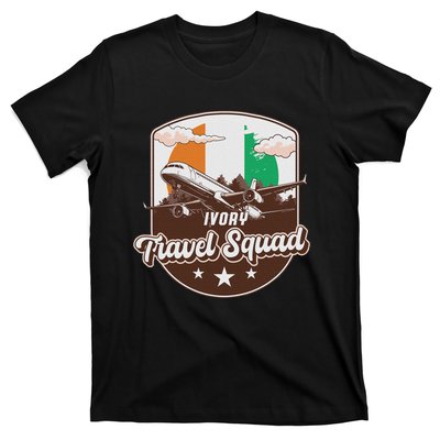 Ivory Travel Squad Adventure Airplane Travel Ivory Coast T-Shirt