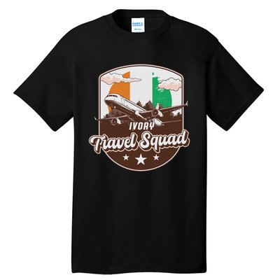 Ivory Travel Squad Adventure Airplane Travel Ivory Coast Tall T-Shirt