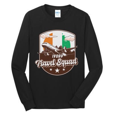 Ivory Travel Squad Adventure Airplane Travel Ivory Coast Tall Long Sleeve T-Shirt