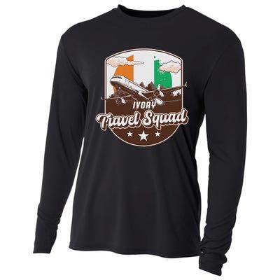 Ivory Travel Squad Adventure Airplane Travel Ivory Coast Cooling Performance Long Sleeve Crew