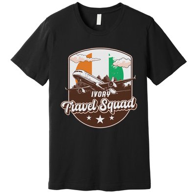 Ivory Travel Squad Adventure Airplane Travel Ivory Coast Premium T-Shirt