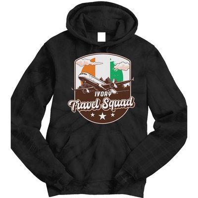 Ivory Travel Squad Adventure Airplane Travel Ivory Coast Tie Dye Hoodie