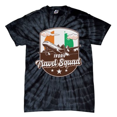 Ivory Travel Squad Adventure Airplane Travel Ivory Coast Tie-Dye T-Shirt