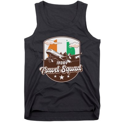 Ivory Travel Squad Adventure Airplane Travel Ivory Coast Tank Top