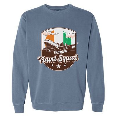 Ivory Travel Squad Adventure Airplane Travel Ivory Coast Garment-Dyed Sweatshirt