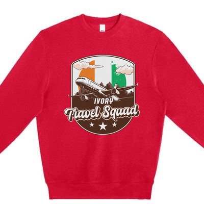 Ivory Travel Squad Adventure Airplane Travel Ivory Coast Premium Crewneck Sweatshirt