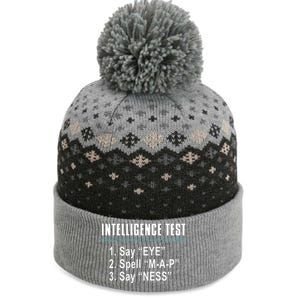 Intelligence Test Say Eye M A P Ness Funny Dad Joke The Baniff Cuffed Pom Beanie