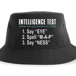 Intelligence Test Say Eye M A P Ness Funny Dad Joke Sustainable Bucket Hat