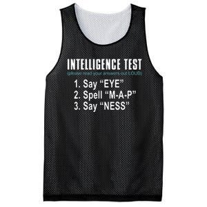 Intelligence Test Say Eye M A P Ness Funny Dad Joke Mesh Reversible Basketball Jersey Tank