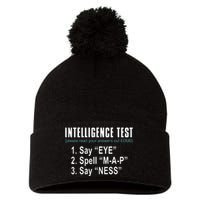 Intelligence Test Say Eye M A P Ness Funny Dad Joke Pom Pom 12in Knit Beanie