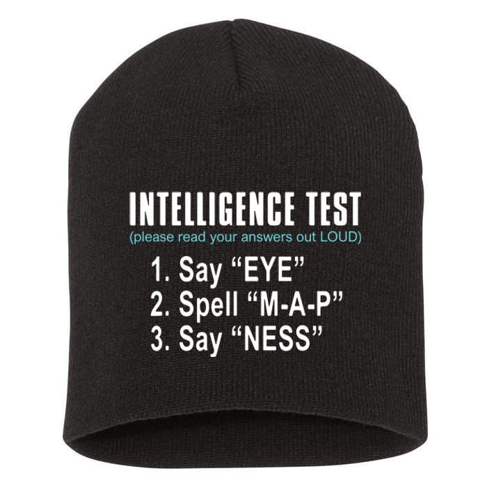 Intelligence Test Say Eye M A P Ness Funny Dad Joke Short Acrylic Beanie