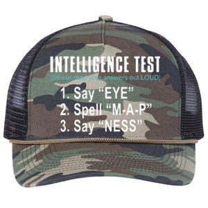 Intelligence Test Say Eye M A P Ness Funny Dad Joke Retro Rope Trucker Hat Cap