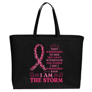 Im The Storm Warrior Pink Ribbon Women Breast Cancer Cotton Canvas Jumbo Tote