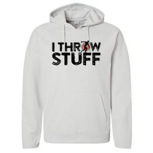 I Throw Stuff Shot Put Athlete Throwing Discus Track Field Performance Fleece Hoodie