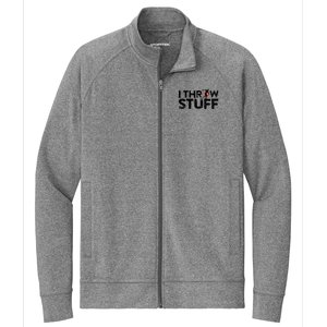 I Throw Stuff Shot Put Athlete Throwing Discus Track Field Stretch Full-Zip Cadet Jacket