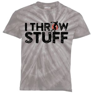 I Throw Stuff Shot Put Athlete Throwing Discus Track Field Kids Tie-Dye T-Shirt