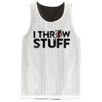 I Throw Stuff Shot Put Athlete Throwing Discus Track Field Mesh Reversible Basketball Jersey Tank