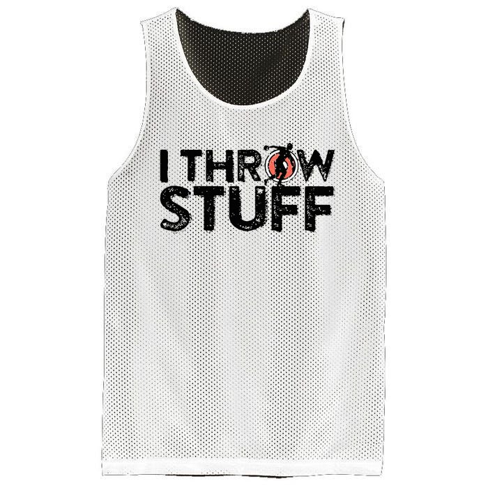 I Throw Stuff Shot Put Athlete Throwing Discus Track Field Mesh Reversible Basketball Jersey Tank