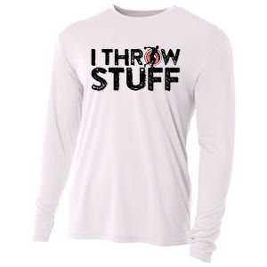 I Throw Stuff Shot Put Athlete Throwing Discus Track Field Cooling Performance Long Sleeve Crew