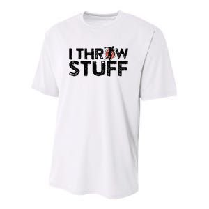 I Throw Stuff Shot Put Athlete Throwing Discus Track Field Youth Performance Sprint T-Shirt