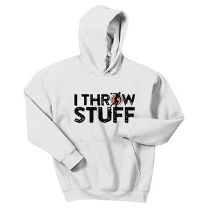 I Throw Stuff Shot Put Athlete Throwing Discus Track Field Kids Hoodie