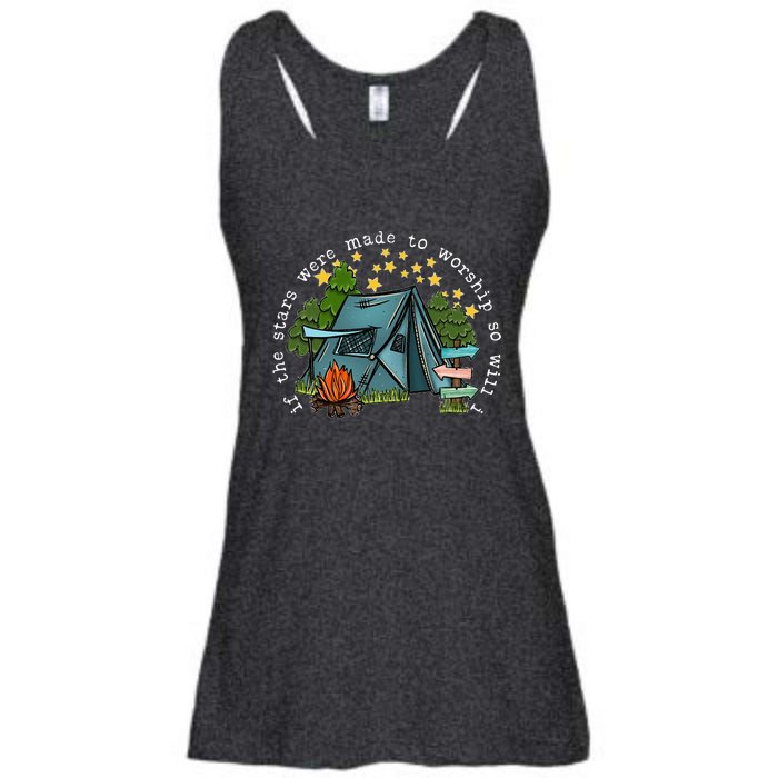 If The Stars Were Made To Worship So Will I Camping Ladies Essential Flowy Tank