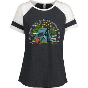 If The Stars Were Made To Worship So Will I Camping Enza Ladies Jersey Colorblock Tee