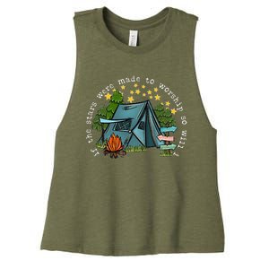 If The Stars Were Made To Worship So Will I Camping Women's Racerback Cropped Tank