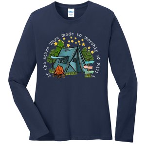 If The Stars Were Made To Worship So Will I Camping Ladies Long Sleeve Shirt