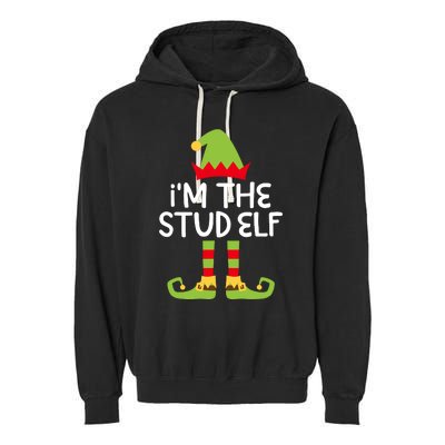 IM The Stud Elf Matching Christmas Elf Garment-Dyed Fleece Hoodie