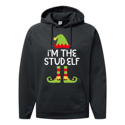 IM The Stud Elf Matching Christmas Elf Performance Fleece Hoodie