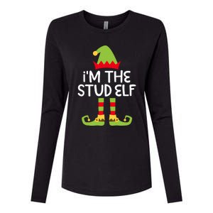 IM The Stud Elf Matching Christmas Elf Womens Cotton Relaxed Long Sleeve T-Shirt