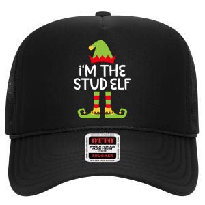 IM The Stud Elf Matching Christmas Elf High Crown Mesh Back Trucker Hat