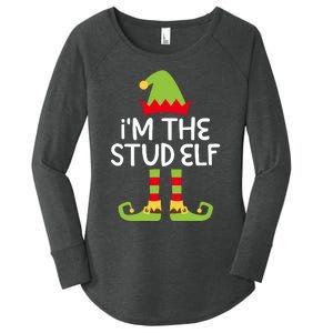 IM The Stud Elf Matching Christmas Elf Women's Perfect Tri Tunic Long Sleeve Shirt