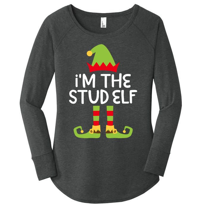 IM The Stud Elf Matching Christmas Elf Women's Perfect Tri Tunic Long Sleeve Shirt