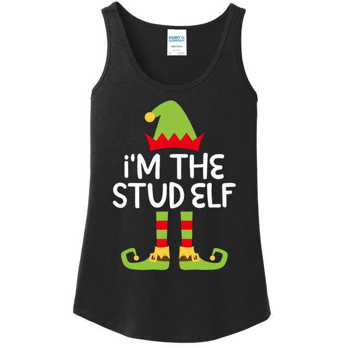 IM The Stud Elf Matching Christmas Elf Ladies Essential Tank