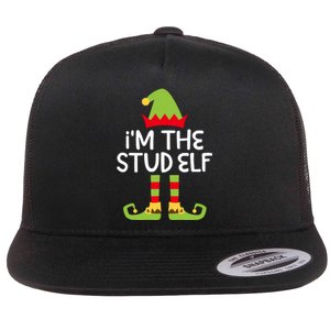 IM The Stud Elf Matching Christmas Elf Flat Bill Trucker Hat