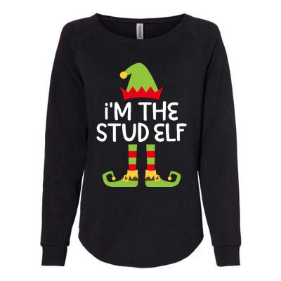 IM The Stud Elf Matching Christmas Elf Womens California Wash Sweatshirt