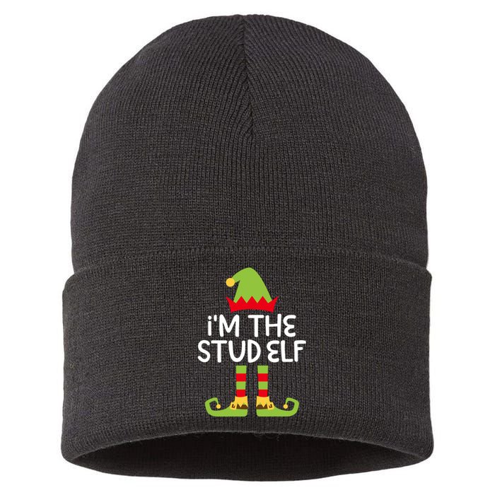 IM The Stud Elf Matching Christmas Elf Sustainable Knit Beanie