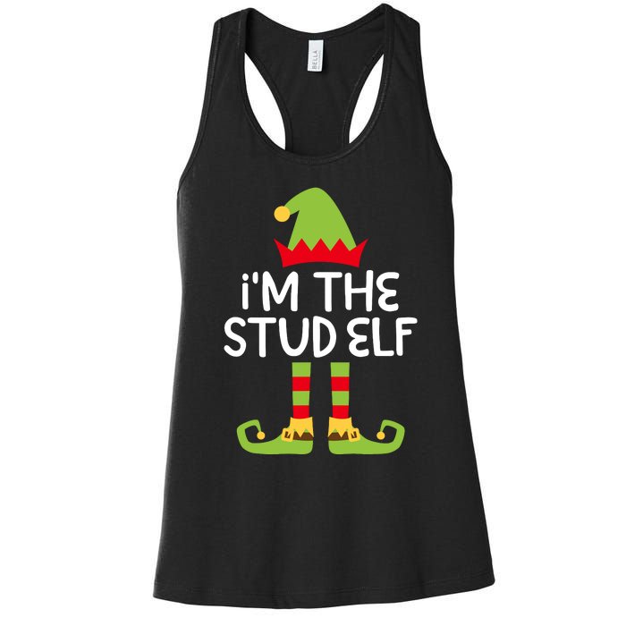 IM The Stud Elf Matching Christmas Elf Women's Racerback Tank