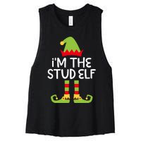 IM The Stud Elf Matching Christmas Elf Women's Racerback Cropped Tank