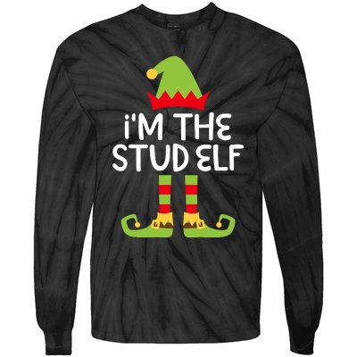 IM The Stud Elf Matching Christmas Elf Tie-Dye Long Sleeve Shirt