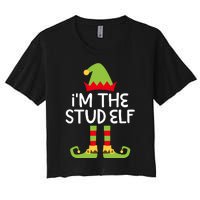 IM The Stud Elf Matching Christmas Elf Women's Crop Top Tee