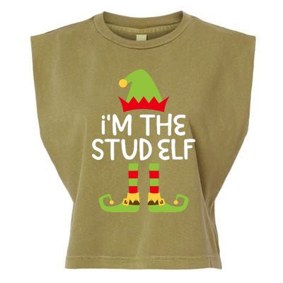 IM The Stud Elf Matching Christmas Elf Garment-Dyed Women's Muscle Tee