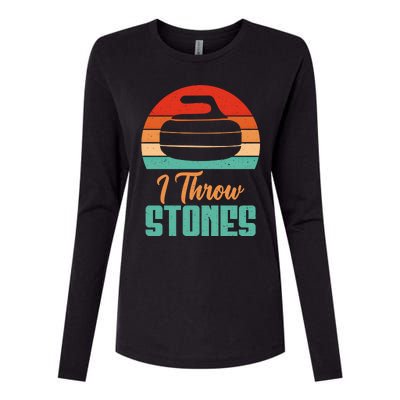 I Throw Stones Curling Gift Womens Cotton Relaxed Long Sleeve T-Shirt